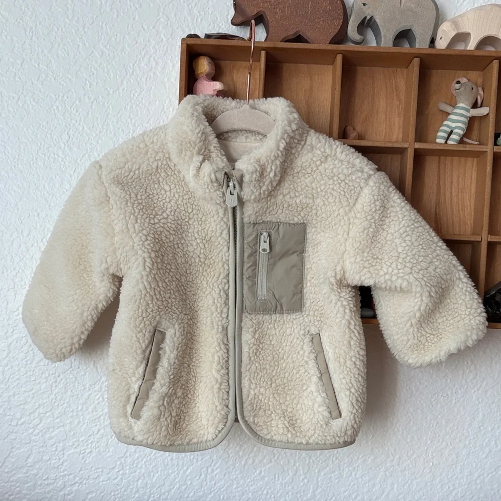 Baby GAP 6-12m Cream Sherpa Kids Jacket